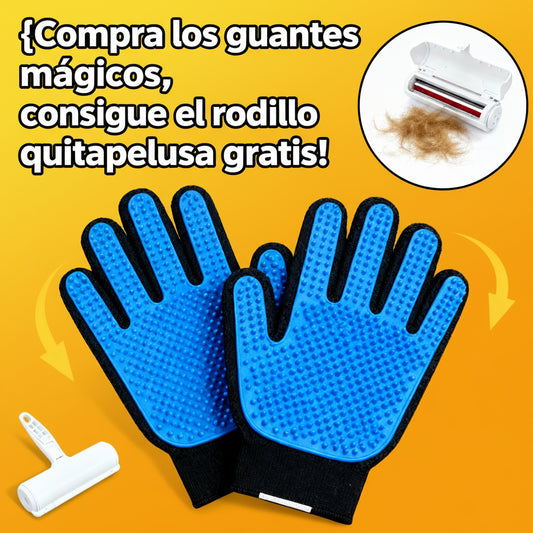 GUANTES MAGICOS PARA MASCOTA ( +con un rodillo quita pelo de regalo)